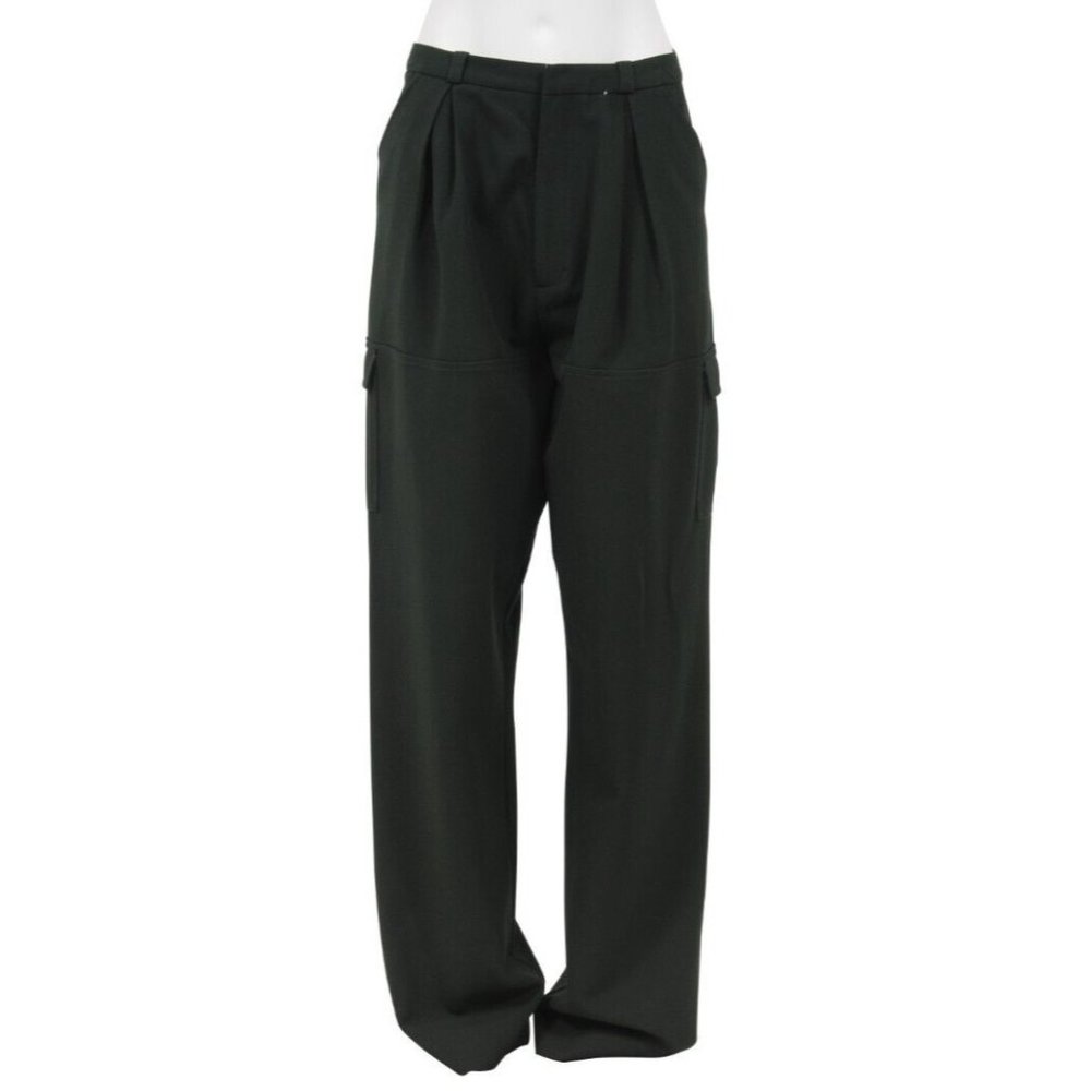 LHD Womens Ventilo Cargo Pants Size 8 Dark Green Pleated High Waist Trousers